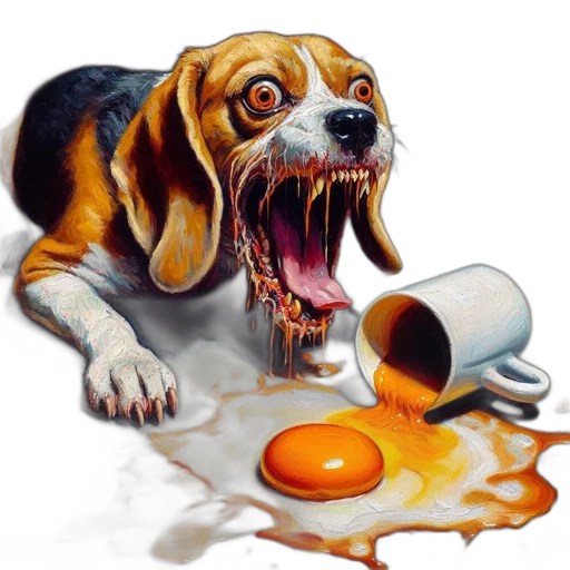 food, animal, photorealistic, concept art, oil painting, realistic, portrayal, surprised transparent PNG cut-out