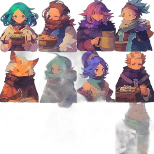 concept art, fantasy art, pixel art, watercolor, pastel, colorful, blue, earth tones transparent PNG cut-out