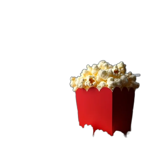 food, crown, staff, 3d render, photorealistic, red, box, popcorn transparent PNG cut-out