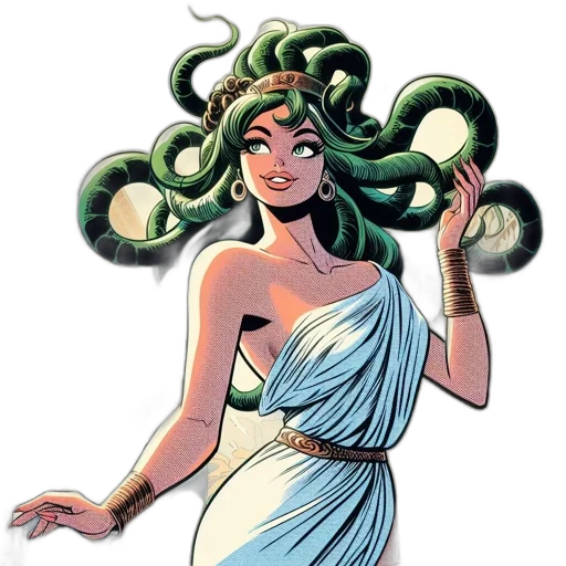 dress, comic book art, concept art, fantasy art, green, elegant, woman, snakelike transparent PNG cut-out