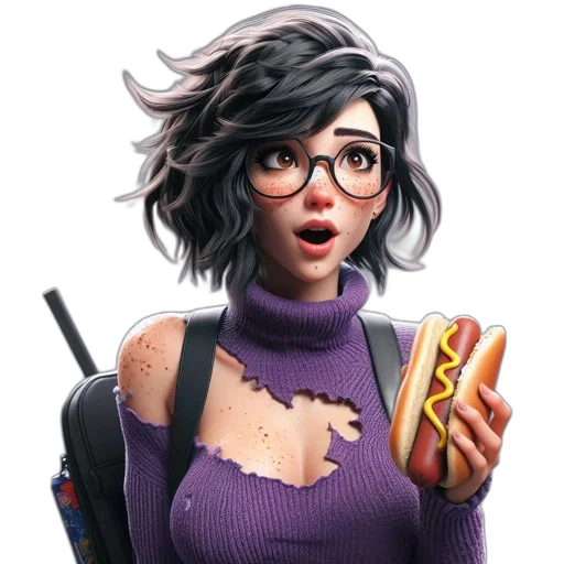 food, staff, weapon, face, concept art, fantasy art, cartoon, comic book art transparent PNG cut-out