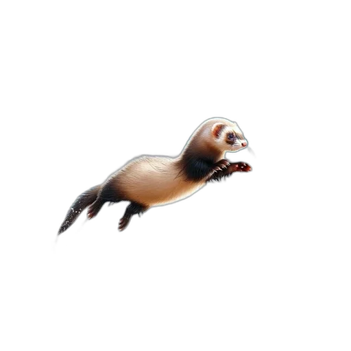 animal, creature, hair, 3d render, concept art, photorealistic, pixel art, ferret transparent PNG cut-out