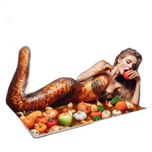food, animal, creature, dragon, concept art, underwater, inside, kitchen transparent PNG cut-out