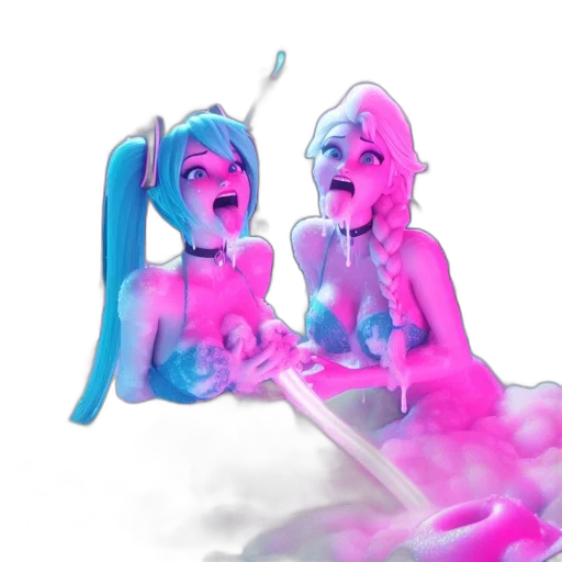 vaporwave, 3d render, concept art, fantasy art, underwater, neon lights, outer space, fire transparent PNG cut-out