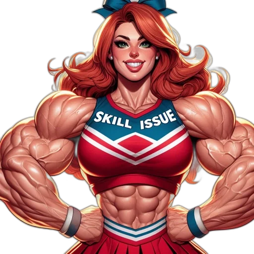 dress, comic book art, concept art, pixel art, cartoon, muscular, woman, red transparent PNG cut-out