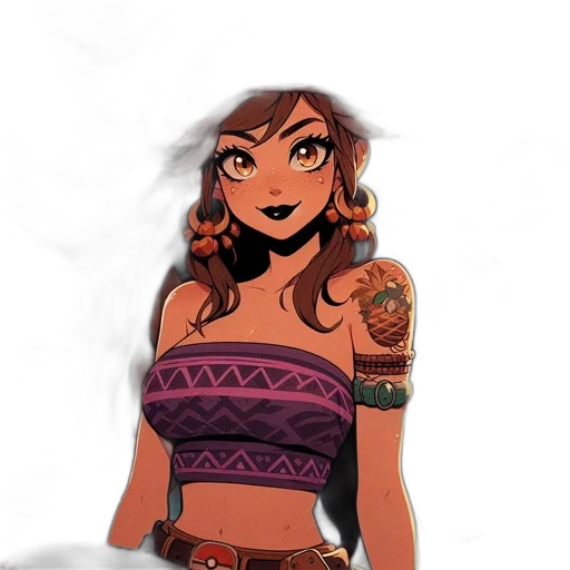 jewelry, dress, staff, fantasy art, concept art, cartoon, pixel art, earth tones transparent PNG cut-out