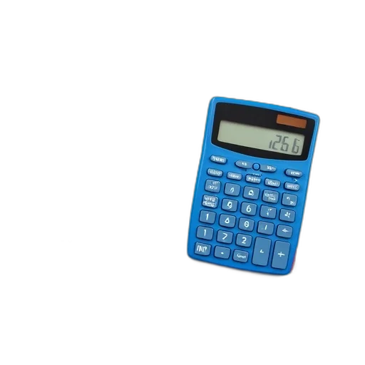 weapon, 3d render, blue, calculator, digital, display, showing, attached transparent PNG cut-out