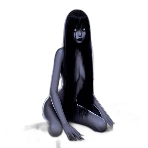 mask, creature, hair, dress, concept art, fantasy art, pixel art, 3d render transparent PNG cut-out