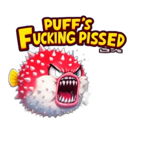 staff, weapon, creature, animal, pixel art, concept art, 3d render, pufferfish transparent PNG cut-out