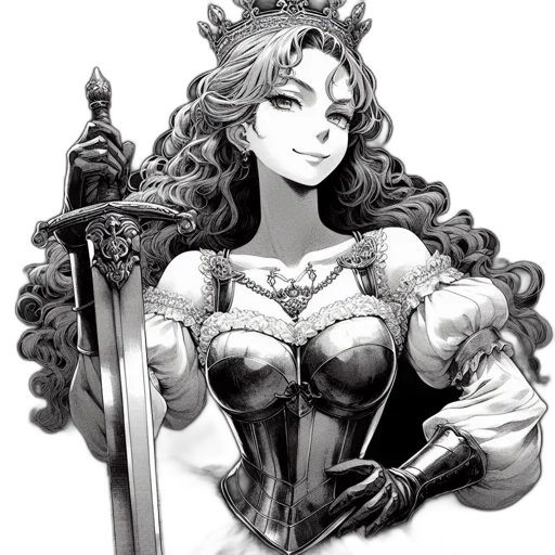 crown, sword, weapon, staff, fantasy art, concept art, comic book art, pencil sketch transparent PNG cut-out