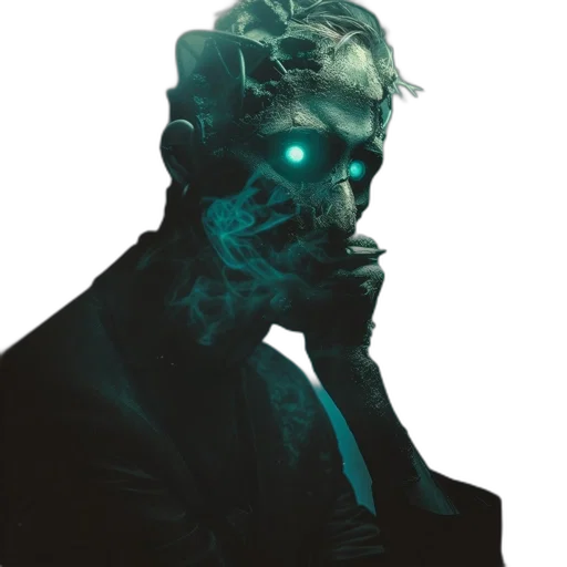mask, face, robot, creature, cyberpunk, concept art, comic book art, 3d render transparent PNG cut-out