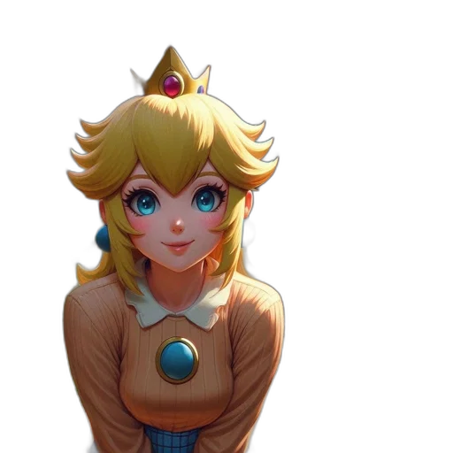 crown, dress, staff, face, concept art, pixel art, 3d render, fantasy art transparent PNG cut-out