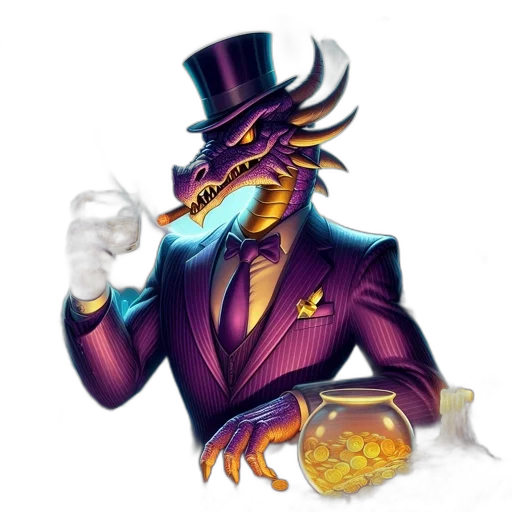 dragon, concept art, fantasy art, pixel art, vaporwave, anthropomorphic, attired, formally transparent PNG cut-out