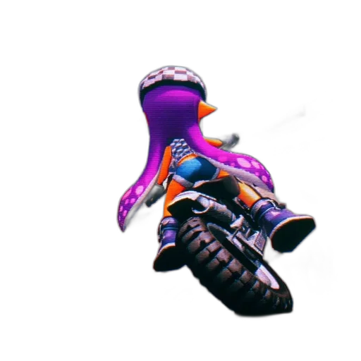 weapon, creature, animal, shoes, 3d render, concept art, vaporwave, pixel art transparent PNG cut-out