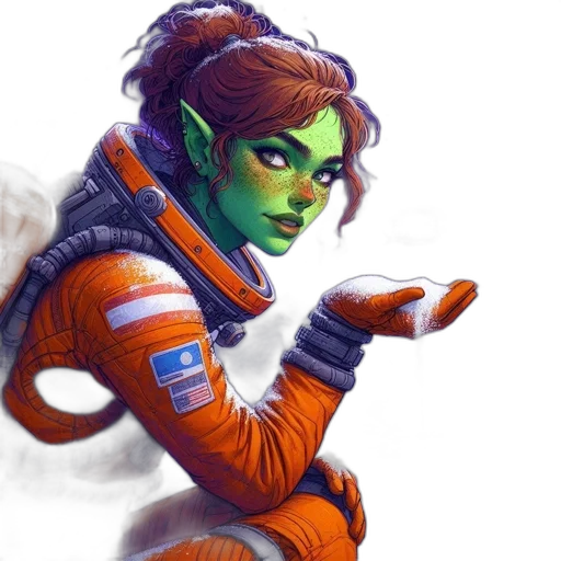 staff, face, concept art, fantasy art, pixel art, comic book art, outer space, green transparent PNG cut-out