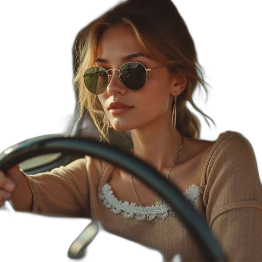 car, jewelry, jacket, face transparent PNG cut-out
