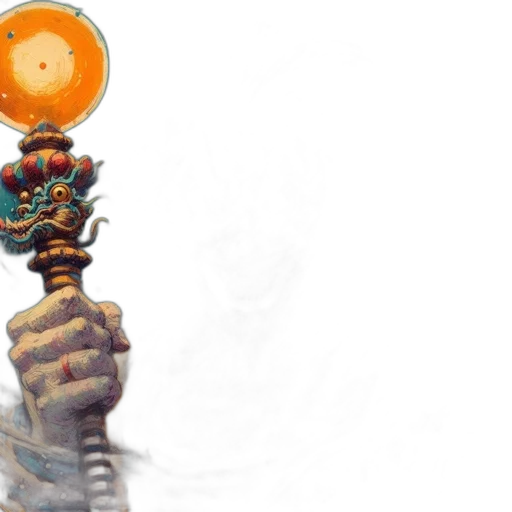 staff, sword, crown, weapon, concept art, fantasy art, 3d render, watercolor transparent PNG cut-out