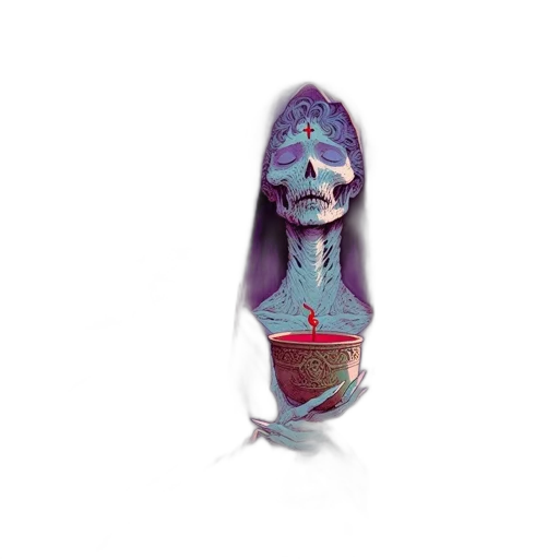jewelry, mask, staff, creature, 3d render, concept art, fantasy art, vaporwave transparent PNG cut-out