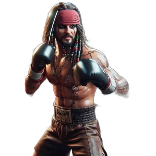 weapon, concept art, photorealistic, 3d render, fantasy art, muscular, man, tattoos transparent PNG cut-out