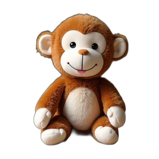animal, staff, creature, 3d render, photorealistic, plush, toy, monkey transparent PNG cut-out