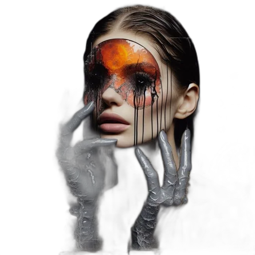 mask, face, robot, jewelry, photorealistic, concept art, fantasy art, cyberpunk transparent PNG cut-out