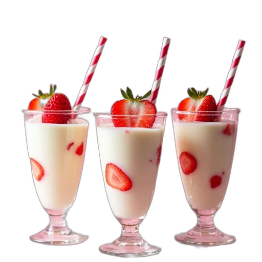 food, 3d render, photorealistic, three, glasses, filled, creamy, dessert transparent PNG cut-out