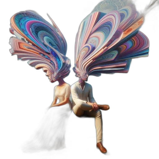 umbrella, hair, staff, mask, concept art, fantasy art, 3d render, watercolor transparent PNG cut-out