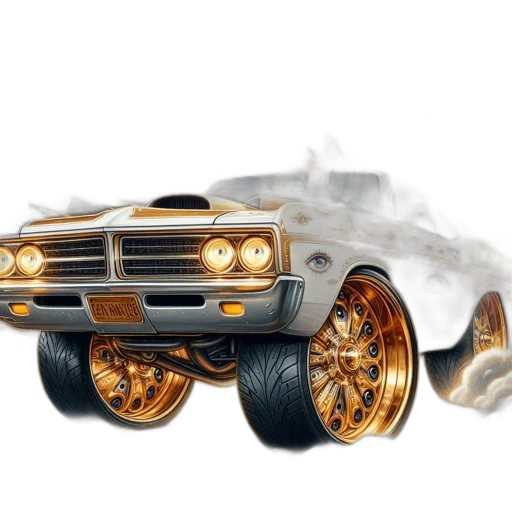 car, weapon, photorealistic, concept art, 3d render, fantasy art, fire, fantastical transparent PNG cut-out