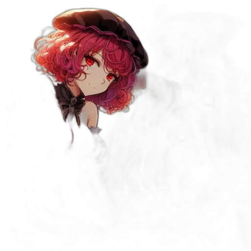 hat, crown, creature, face, pixel art, anime, concept art, watercolor transparent PNG cut-out