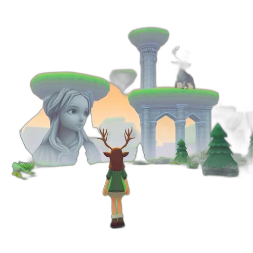 concept art, pixel art, fantasy art, 3d render, fog, forest, rain, underwater transparent PNG cut-out