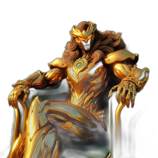 creature, robot, mask, concept art, fantasy art, comic book art, 3d render, golden transparent PNG cut-out