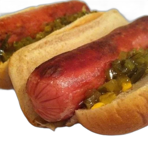 food, animal, photorealistic, 3d render, two, hot, dogs, pickles transparent PNG cut-out
