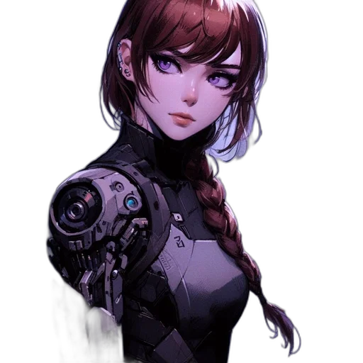 robot, face, weapon, staff, cyberpunk, concept art, fantasy art, pixel art transparent PNG cut-out