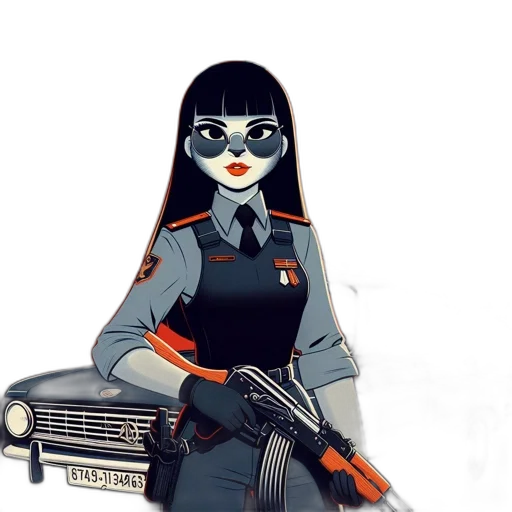 weapon, car, robot, staff, comic book art, cartoon, concept art, fantasy art transparent PNG cut-out