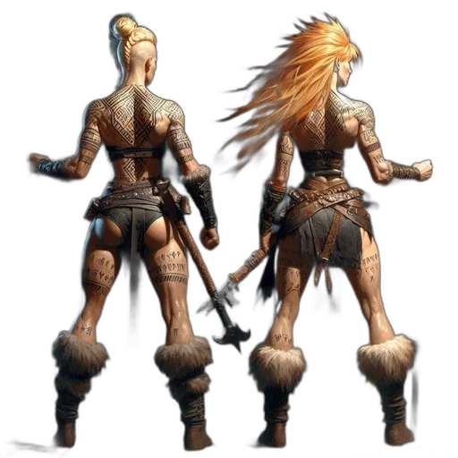 staff, concept art, fantasy art, 3d render, pixel art, earth tones, two, female transparent PNG cut-out