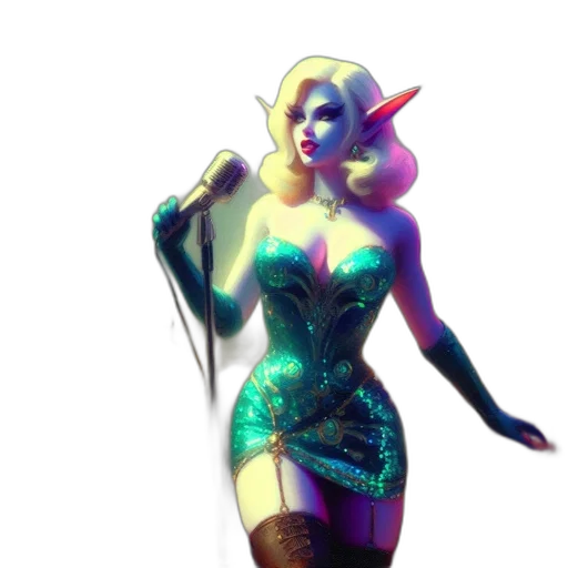 dress, concept art, fantasy art, 3d render, pixel art, neon lights, dark, blue transparent PNG cut-out