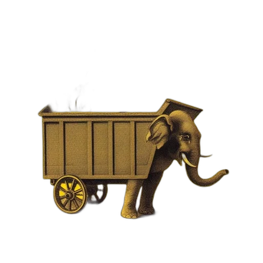 furniture, animal, car, concept art, photorealistic, 3d render, fantasy art, elephant transparent PNG cut-out