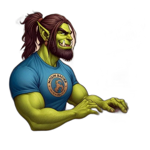 staff, fantasy art, concept art, pixel art, comic book art, anthropomorphic, orc, works transparent PNG cut-out