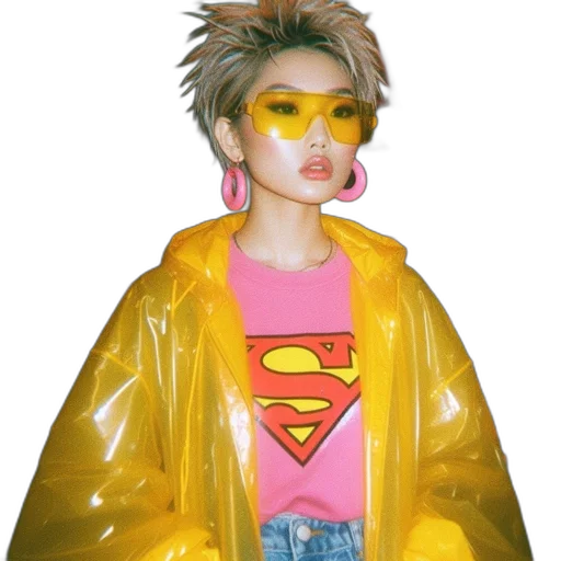 jacket, mask, vaporwave, 3d render, concept art, cyberpunk, person, distinctive transparent PNG cut-out