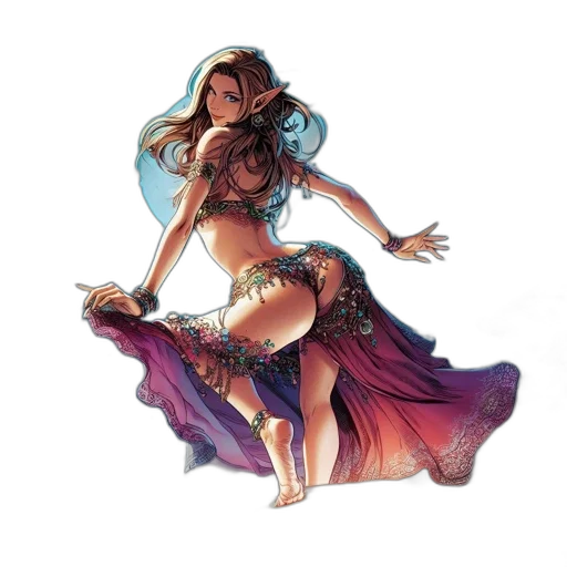 dress, fantasy art, concept art, comic book art, pixel art, underwater, woman, flowing transparent PNG cut-out