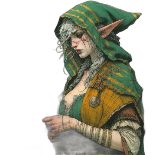 staff, dragon, face, dress, fantasy art, concept art, watercolor, photorealistic transparent PNG cut-out