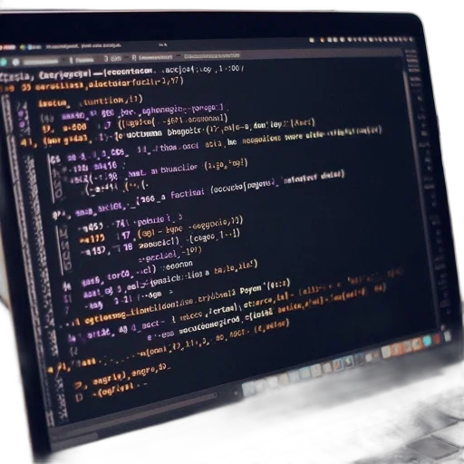 3d render, open, laptop, screen, displays, python, program, running transparent PNG cut-out