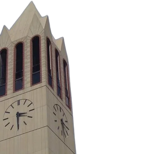 building, umbrella, face, 3d render, clock, tower, two, clocks transparent PNG cut-out