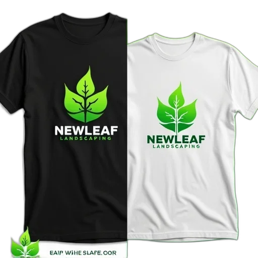 3d render, first, image, displays, stylized, logo, newleaf, landscaping transparent PNG cut-out