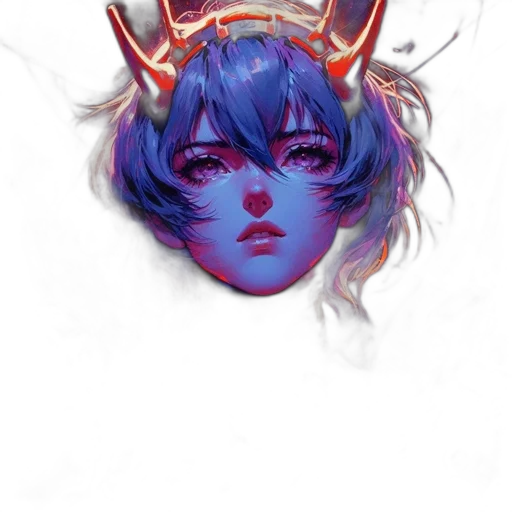 mask, crown, face, creature, fantasy art, concept art, anime, watercolor transparent PNG cut-out