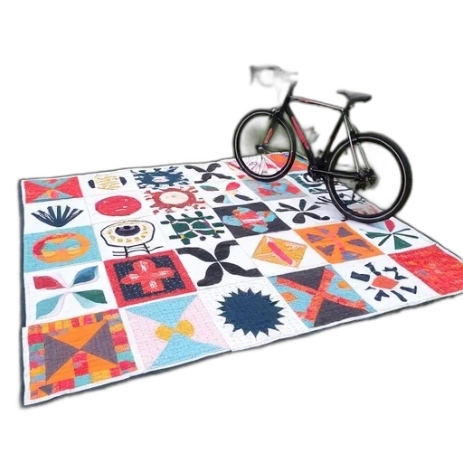 colorful, quilt, variety, patterns, designs, spread, out, ground transparent PNG cut-out