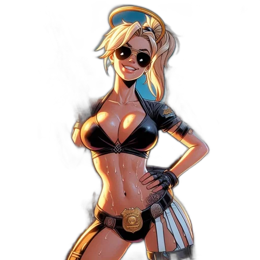 comic book art, concept art, cartoon, fantasy art, animated, woman, wings, sunglasses transparent PNG cut-out