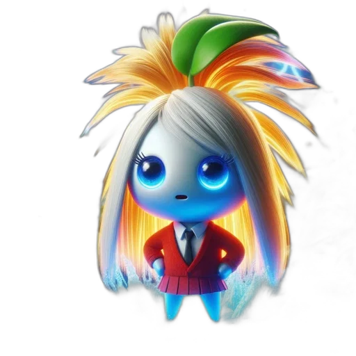 staff, creature, hair, concept art, 3d render, fantasy art, cartoon, animated transparent PNG cut-out