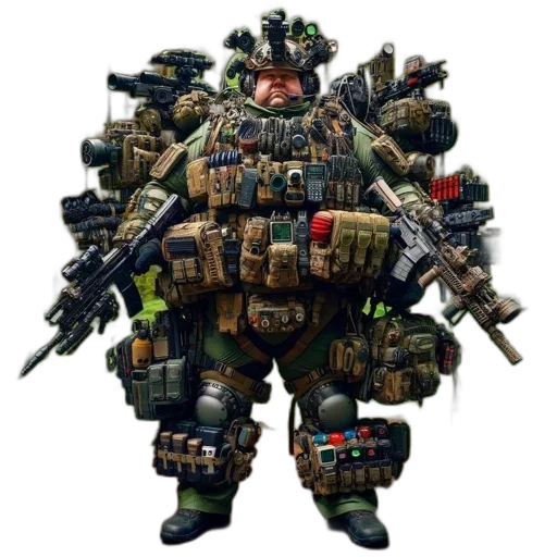 weapon, robot, animal, concept art, pixel art, 3d render, cyberpunk, green transparent PNG cut-out