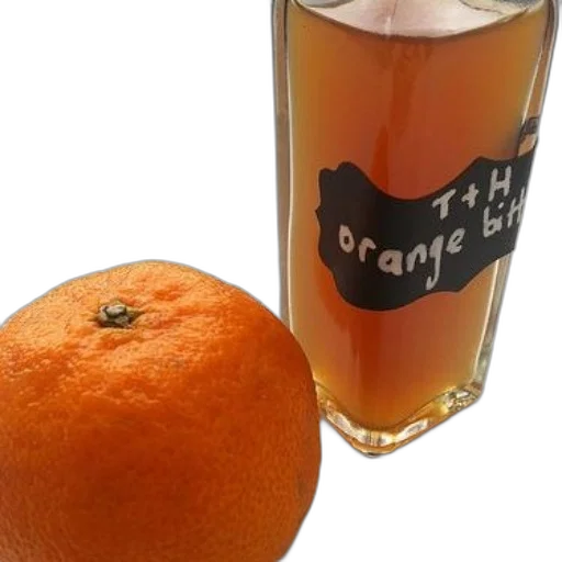 food, crown, bottle, orange, bitters, sits, next, fresh transparent PNG cut-out